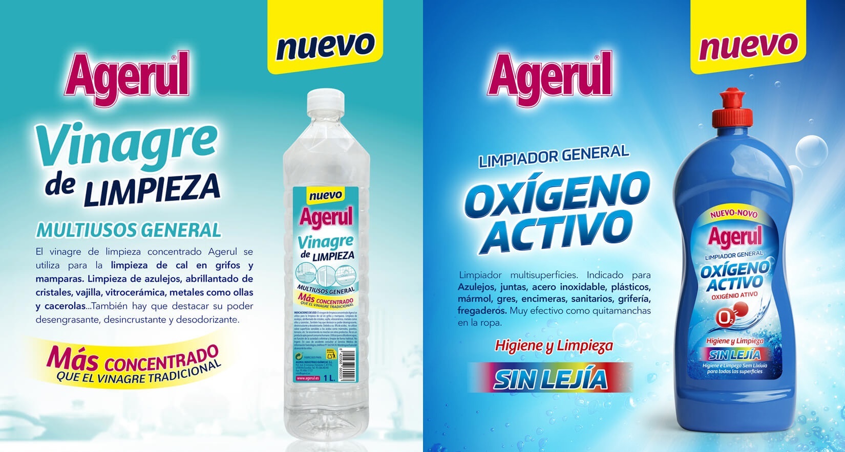 Agerul Limpiador General Oxígeno Activo sin Lejía - 1L 